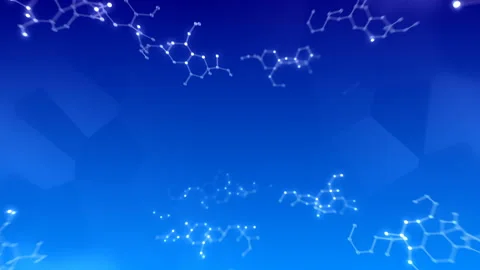 Molecular structure Ah2 neon dark 4k Stock Footage 113009923