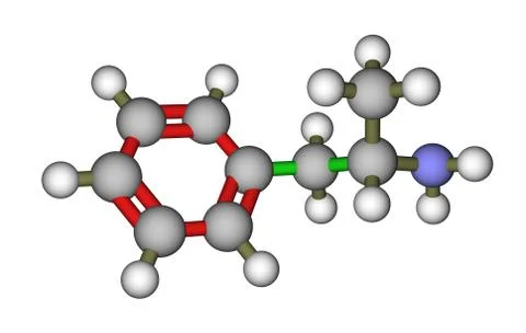 Molecular structure of amphetamine Stock Illustration