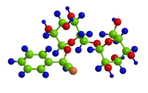 Molecular structure of Amygdalin (so called laetrile or vitamin vitamin B17) Stock Illustration