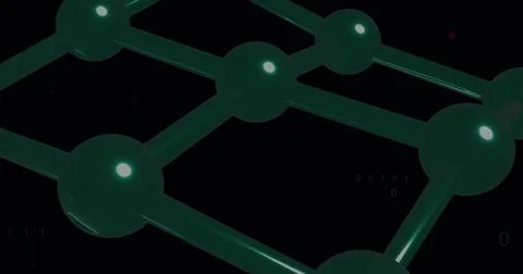 Molecular structure and binary coding, scientific data processing image Stock Illustration