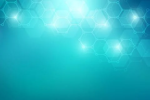 Molecular structure and chemical elements. Abstract molecules background. Sci Stock Illustration