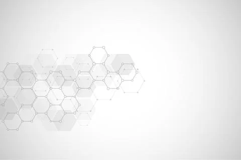 Molecular structure and chemical elements. Abstract molecules background. Sci Stock Illustration