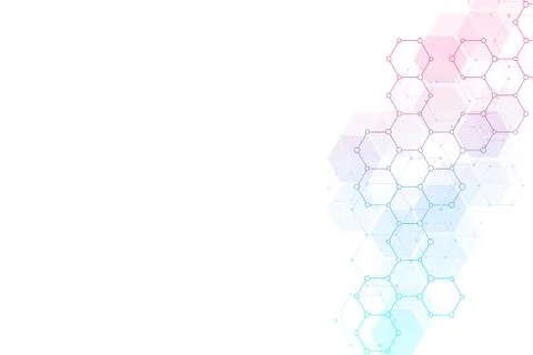 Molecular structure and chemical elements. Abstract molecules background. Sci Stock Illustration