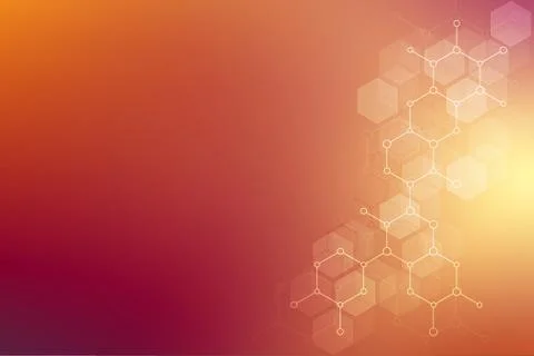 Molecular structure and chemical elements. Abstract molecules background. Sci Stock Illustration