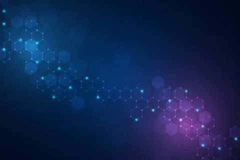 Molecular structure and chemical elements. Abstract molecules background. Sci Stock Illustration