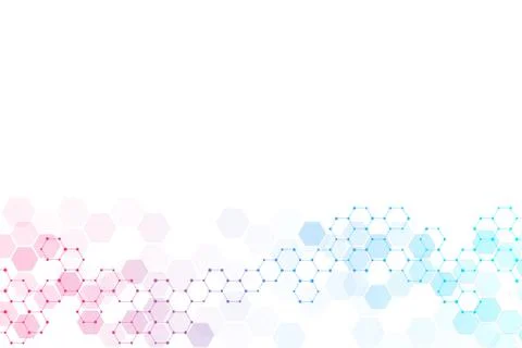 Molecular structure and chemical elements. Abstract molecules background. Sci Illustrazione stock
