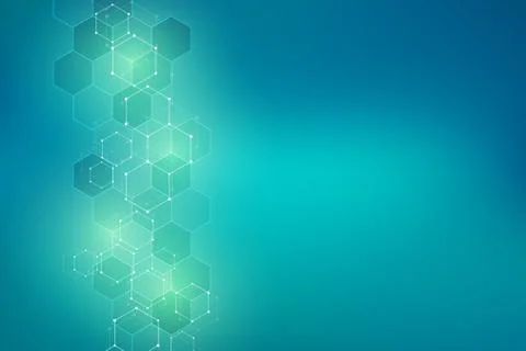 Molecular structure and chemical elements. Abstract molecules background. Sci Stock Illustration