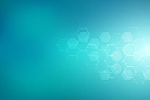 Molecular structure and chemical elements. Abstract molecules background. Sci 库存插图