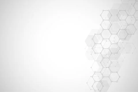 Molecular structure and chemical elements. Abstract molecules background. Sci Stock Illustration