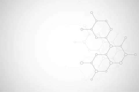 Molecular structure and chemical elements. Abstract molecules background. Sci Stock Illustration