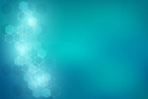 Molecular structure and chemical elements. Abstract molecules background. Sci Stock Illustration