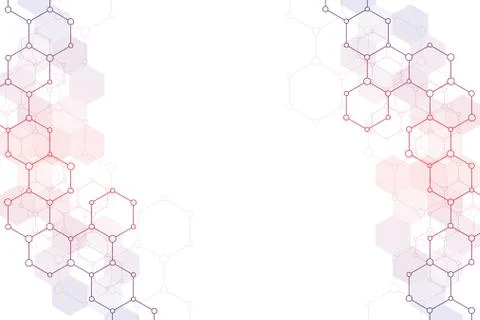 Molecular structure and chemical elements. Abstract molecules background. Sci Illustrazione stock