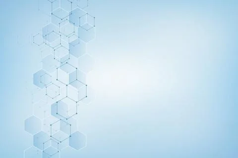 Molecular structure and chemical elements. Abstract molecules background. Sci Stock Illustration