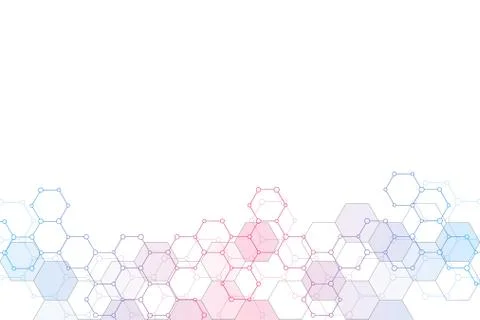 Molecular structure and chemical elements. Abstract molecules background. Sci Stock Illustration