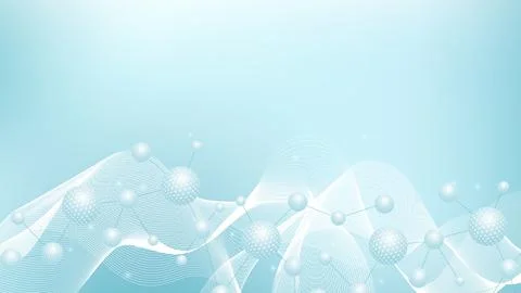 Molecular structure and genetic engineering, atom, neural network, neurons, DNA Illustrazione stock