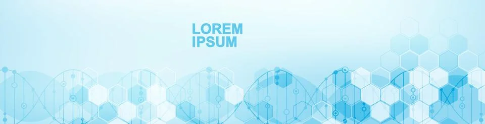 Molecular structure and genetic engineering, atom, neural network, neurons, DNA Stock Illustration