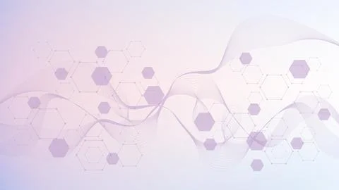 Molecular structure and genetic engineering, atom, neural network, neurons, DNA Stock Illustration