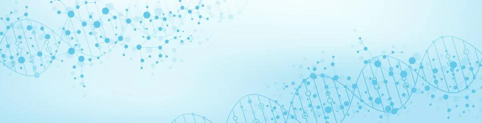 Molecular structure and genetic engineering, atom, neural network, neurons, DNA Stock Illustration