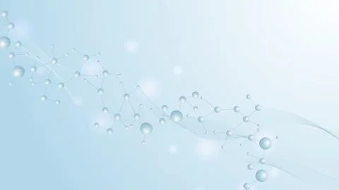 Molecular structure and genetic engineering, atom, neural network, neurons, DNA Stock Illustration