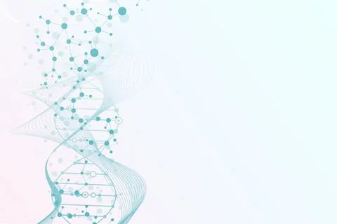 Molecular structure and genetic engineering, atom, neural network, neurons, DNA 스톡 일러스트
