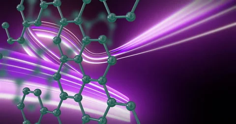 Molecular structure and light waves, scientific animation Video stock 306721589
