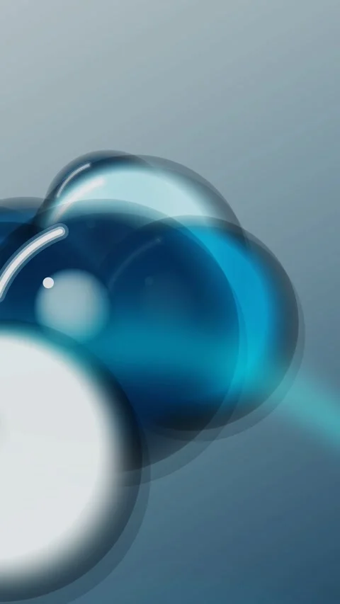 Molecular Structure and Macro Liquid Bubble Flow Video stock 339314309
