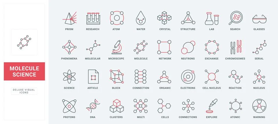 Molecular structure and model in scientific physics and chemistry research line 스톡 일러스트