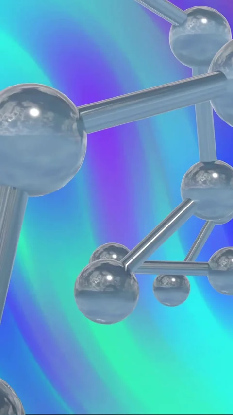 Molecular structure animation over vibrant, colorful gradient background Stock Footage 342034059