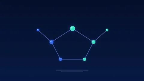 Molecular structure atoms bonds marine medical loop Stock Footage 342615458