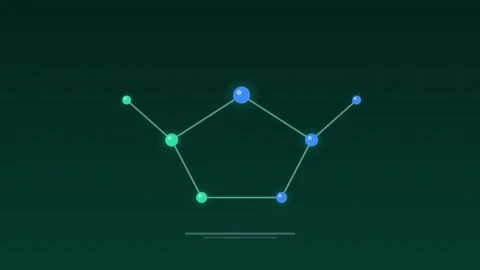 Molecular structure atoms bonds viridian medical loop Vídeos de archivo 342615457