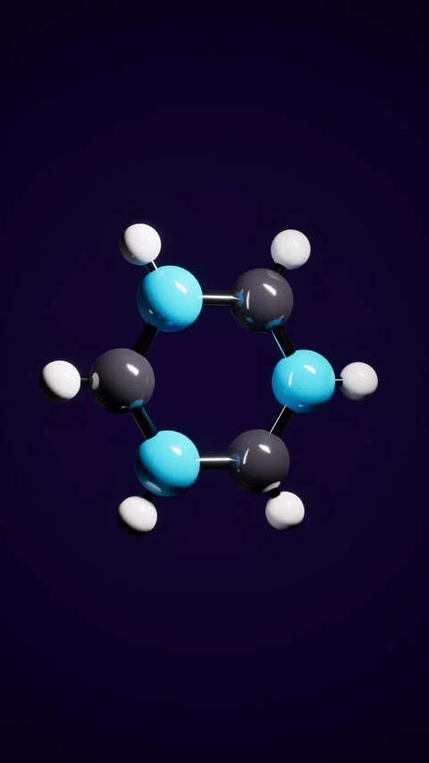 Molecular structure with atoms on dark background. 3d rendering 库存影片 340403621