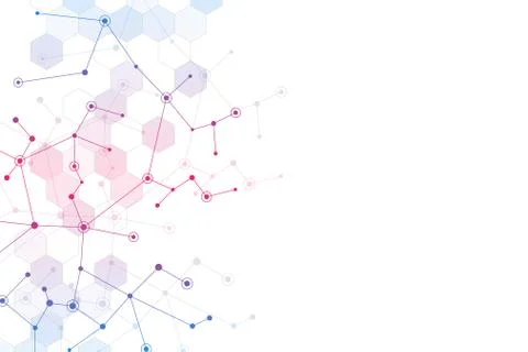 Molecular structure background and communication or neural network. Abstract Stock Illustration