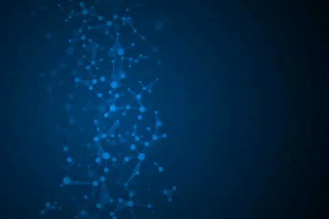 Molecular structure background and communication. Abstract background with mo Stock Illustration