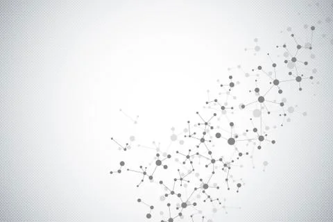 Molecular structure background and communication. Abstract background with mo Stock Illustration