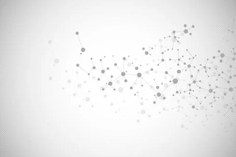 Molecular structure background and communication. Abstract background with mo Stock Illustration
