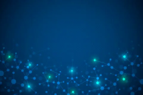 Molecular structure background and communication. Abstract background with mo Stock Illustration