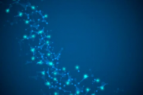 Molecular structure background and communication. Abstract background with mo Stock Illustration