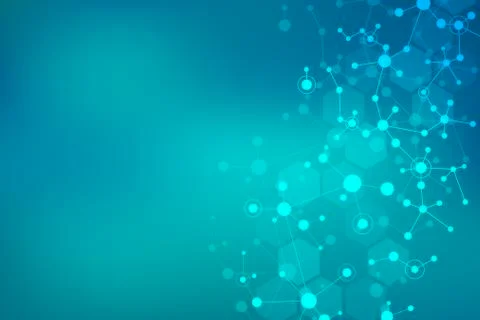 Molecular structure background and communication. Abstract background with mo Stock Illustration