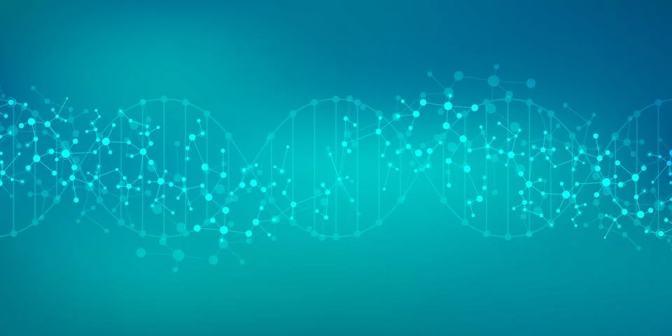 Molecular structure background and communication. Abstract background with mo Stock Illustration