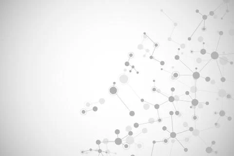 Molecular structure background and communication. Abstract background with mo Stock Illustration