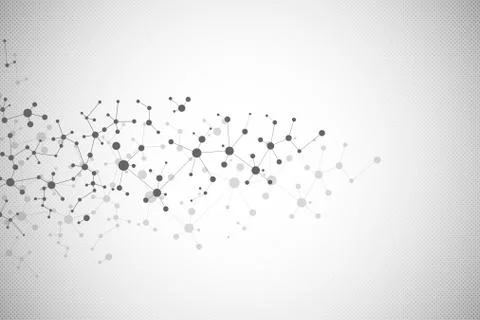 Molecular structure background and communication. Abstract background with mo Stock Illustration