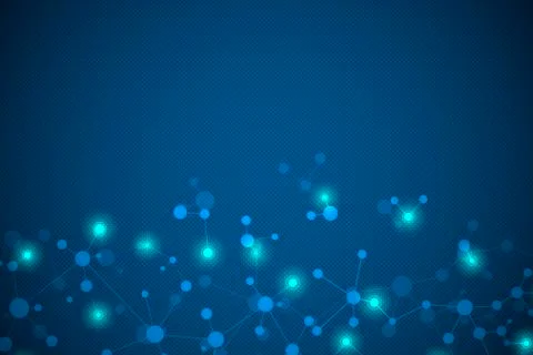 Molecular structure background and communication. Abstract background with mo Stock Illustration