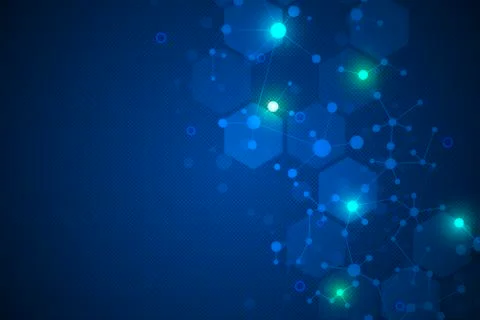 Molecular structure background and communication. Abstract background with mo Stock Illustration