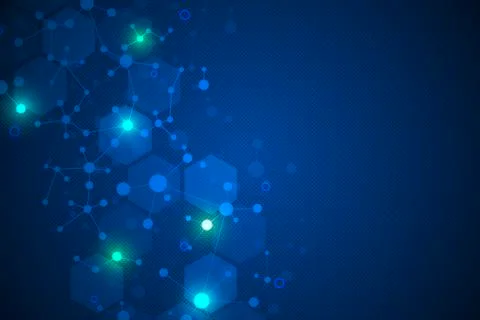 Molecular structure background and communication. Abstract background with mo Stock Illustration