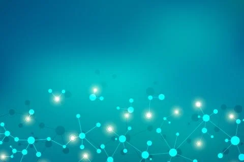 Molecular structure background and communication. Abstract background with mo Stock Illustration