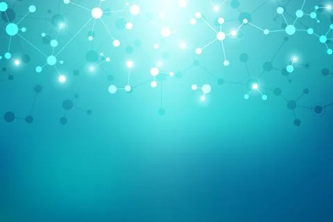 Molecular structure background and communication. Abstract background with mo Stock Illustration