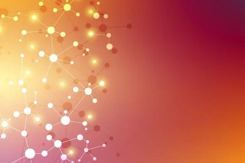 Molecular structure background and communication. Abstract background with mo Stock Illustration