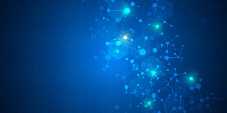 Molecular structure background and communication. Abstract background from mo Stock Illustration