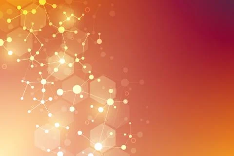 Molecular structure background and communication. Abstract background from mo Stock Illustration