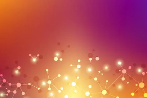 Molecular structure background and communication. Abstract background from mo Stock Illustration